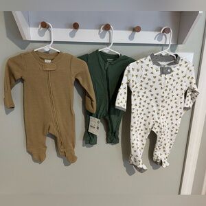 Burt's Bees Baby (NWT), Little Planet (NWT) & Bamboo (GUC) One Piece Sleepers